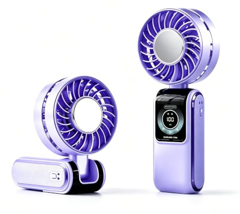 TOGETDREAM Ventilador Portatil, Mini Refrigeración por HieloVentilador De Mano,5 Velocidades Silencioso ventilador de mano portatil Para El Hogar, La Oficina, El Dormitorio y Viajes Al Aire Libre