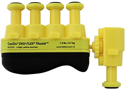 CanDo Digi Flex® Thumb | Handtrainer Fingertrainer | Handtrainingsgerät | Fingertrainingsgerät | 1,5 lb (ca. 0,7 kg) | gelb