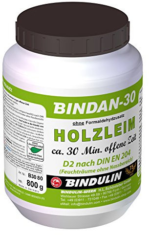 Bindan-30 Holzleim inkl. Pinsel und Nitrilhandschuhe von E-Com24 (800 Gramm)