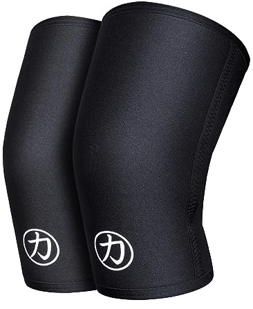 Strength Shop 5mm Neopren Kniebandage für Damen & Männer, 1 Paar, Farbe: Schwarz, extrem reißfeste und belastbare Knee Sleeves, ideal für Weightlifting, Kraftsport & Co.