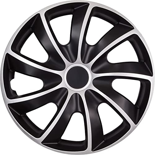 NRM Quad Bicolor Silver Black Set da 4 Pezzi 17 '' Nero-Argento Universali Resistenti