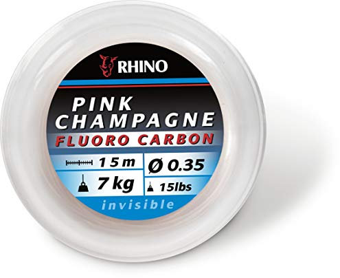 Rhino Premium Pink Champagne Fluoro Carbon Vorfach monofile Angelschnur Meeres Angel Zubehör Hochsee Angeln, 0,85 mm