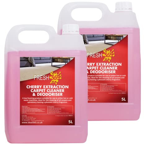 Cherry Carpet Shampoo and Upholstery Cleaning Solution – Pet Carpet Cleaner with Odour Removal Suitable for All Machines 5L (2 Bottles)