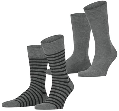 ESPRIT Herren Socken Fine Stripe Multipack M So Baumwolle gemustert 2 Paar, Grau Light Grey 3400, 43-46