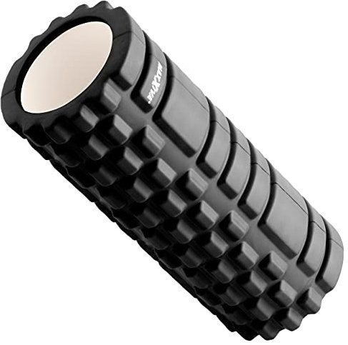 MAXXIVA® Massagerolle 33x14 cm Faszienrolle Trainings-Rolle Fitness-Zubehör Fitness-Training Fitness-Gerät Yoga Gymnastik Pilates Physiotherapie (Schwarz)