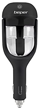 BEPER P205DIF100 Aroma-Diffusor/Luftbefeuchter, 25 ml, 1,5-2 W, neigbar bis 180 °, Anti-Tropf-System, Touch-Taste, kontinuierliche oder intermittierende Zerstäubung, Stecker 12 V, Schwarz