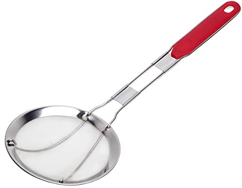 41 cm Frittierkelle Schaumkelle Abschöpfsieb Schaumlöffel Siebkelle Abseihlöffel Küchensieb Edelstahl Schöpflöffel Schöpfkelle Schaumsieb Frittierlöffel