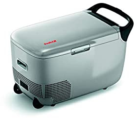 IndelB TB28 Tragbare elektrische Kühlbox, 12 V, 24 V, mit Rollen, Kompressor 26 l, Bluetooth