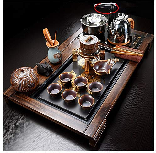 GXDJC Tea Set,Kung Fu Tea Set Tray, Automatic Kung Fu Tea Set, Fully Automatic Water Heater Set Tea Set With Small Coffee Table, Simple Tea Set, Tea Cup (Color : 81.5x47x6cm)