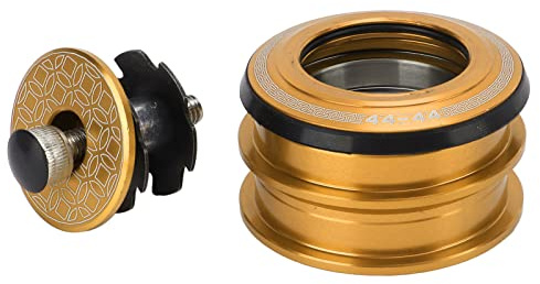 BuyWeek Fahrrad Steuersatz, 44mm Fahrrad Headset Doppelte Lager Steuersatz Mountainbike Vordergabel Stem Headset Zubehör(Gold)