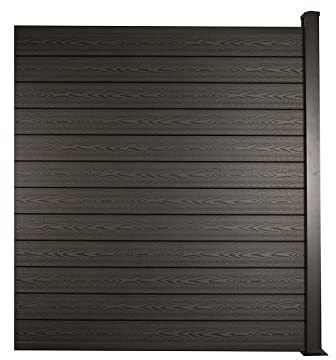 Ventanara® WPC Zaun Sichtschutzzaun Steckzaun Gartensichtschutz Komplettset 188x190 inkl Aluminiumpfosten anthrazit (anthrazit, 1x Element + 1x Pfosten inkl. Aufschraubhülse)