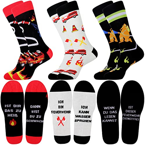 Jeasona 3 Paare Socken Herren 43-46 mit Spruch Baumwolle Wadenlang