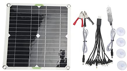 Pannello solare monocristallino USB da 200 W DC 12 V USB5V con clip per batteria cavo accendisigari 10 pollici 1 cavo USB Power Bank pacco batteria esterna per telefoni da viaggio, caricatore pannello