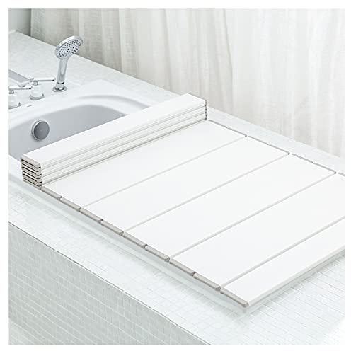 BAtlam Ausziehbarer Badewannen-Caddy Badewannenabdeckung Faltbare Badewannenablage Staubdichte Abdeckung Isolierplatte Badewannentisch Badewannenregal für EIN Spa-Erlebnis zu Hause (75 x 140 cm)