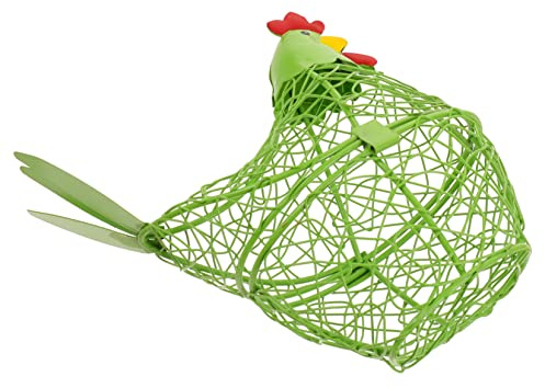 Hoement Chicken Shaped Metal Wire Egg Storage Basket Large Capacity Kitchen Home Decor Organizer for Eggs Vegetables Garlic