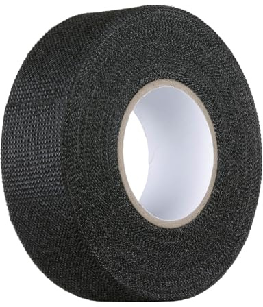 YoiYee Cinta adhesiva de tela para arnés de cableado automotriz, 25 mm x 15 m, cinta aislante resistente al calor para cables de coche, telares de cable de amortiguación de ruido, color negro