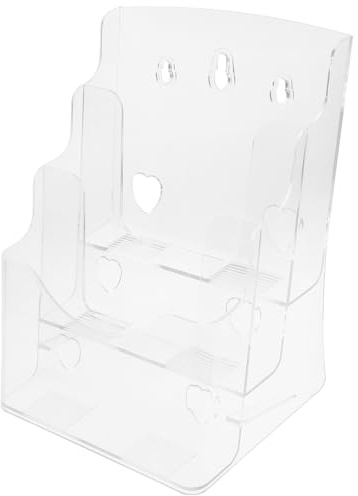 MAGICLULU Acryl Broschürenständer A5 3-lagig Wand Und Desktop Flyerhalter Transparent Stufenförmiger Prospekthalter Büro Dokumentenorganizer