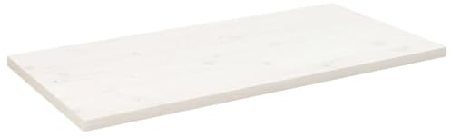 prissent Tischplatte, weiß, 100 x 60 x 2,5 cm, Massivholz, Kiefer, rechteckig, Platte aus Holz, Tischplatte aus Massivholz