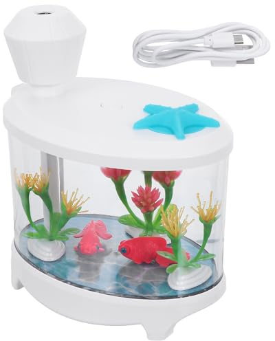 Cabilock Fish Tank Light Humidifier Micro Landscape Humidifier Air Humidifier Fish Tank LED Night Light Air Diffuser for Car Facial Nightlight Abs White Essential Oil