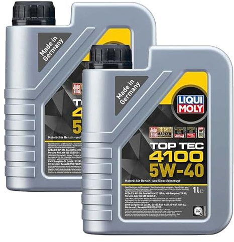 LIQUIMOLY TOP TEC 4100 OLIO MOTORE 5W40 DI ALTA QUALITA' PER MOTORI DIESEL E BENZINA. ACEA C3 API SN. CONFEZIONE KIT PROMO 2 LITRI
