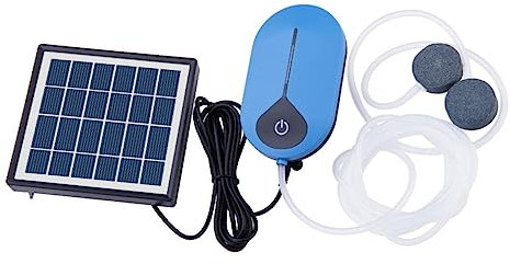 Kisangel Solarbetriebene Mini-Aerator-pumpe Für Aquarien Einstellbare Sauerstofferzeugung Für Teiche Und Outdoor-Fischerei Mit -anzeige Und Flexibler Auslassoption