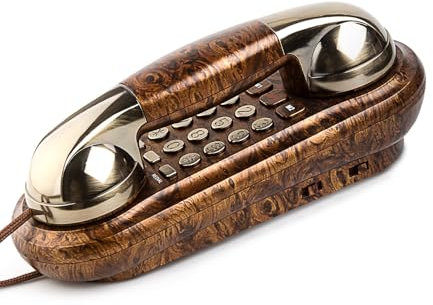 Sangyn Telefono retrò da parete con campanello in metallo vintage cordless analogico, controllo volume, telefono nostalgia, vecchio telefono con scelta di un tasto, ideale per casa, cucina, ufficio,