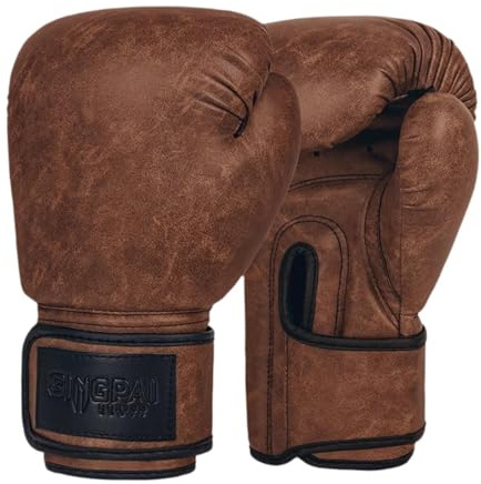 LOVIVER Guantoni da Pugilato per Uomini E Donne, Guanti da Combattimento Resistenti, Marrone 12oz