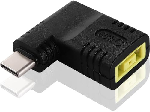 KUOQIY 65W PD Adaptateur USB C vers Slim Tip, Rectangulaire Entrée vers USB-C Type C Coudé à 90 Degrés Adaptateur de Chargeur de Prise d'alimentation, pour Tablettes