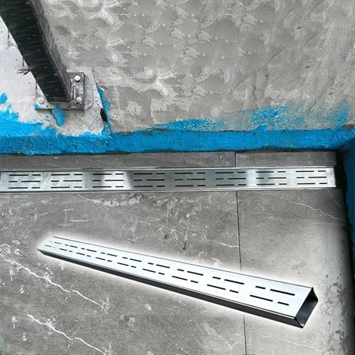 Abfluss-Set aus Edelstahl, L-Form/gerader K, mit Metallgitter, robuste Gully-Siebe für Auffahrt, Terrasse, Badezimmer, Garage, 3,5 x 3 cm, Ecke, 3 Größen