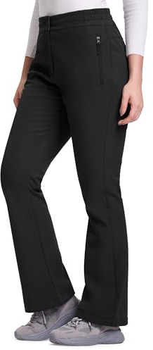 33,000ft Damen Softshellhose Wasserdicht Outdoorhose Winddichte Wanderhose Warm Gefüttert Winter Ski Pants Trekkinghose Atmungsaktive Arbeitshose Thermohose Schwarz 38 * 31L
