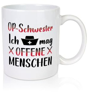 Ich mag offene Menschen | Skalpell | Krankenhaus | Operation - Tasse Weiss - Kaffeetasse/Geschenk/Familie