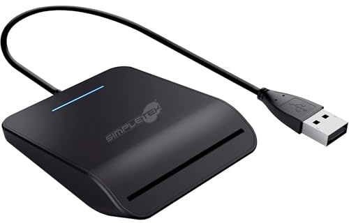 SIMPLETEK - Lector de tarjetas inteligentes DNI CNS USB con cable 23890 1 metro 1m Compatible con MacOS Compatible con Windows TS (Reacondicionado)