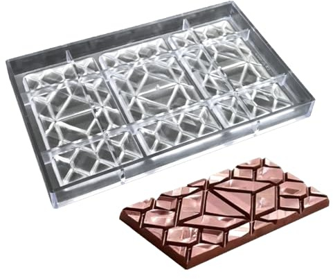 TUKE Moule à chocolat en polycarbonate pour chocolat, bonbons, savon – Outils de cuisson professionnels – Sans BPA, durable et réutilisable (E-rectangle)