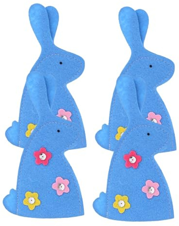 POPETPOP 4pezzi Borsa Decorativa Per Uova Di in Non Copri-uova Forma Di Coniglio Decorazione Per Sacchetti Di Uova Pasquali