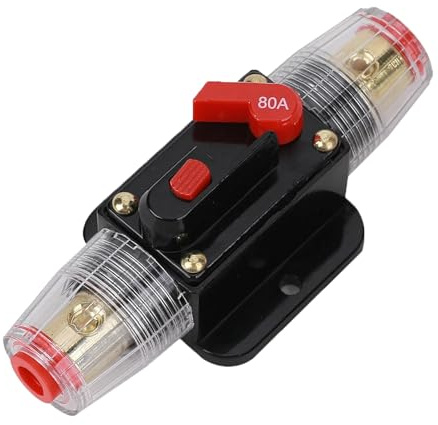 Auto Leistungsschalter mit Manuellem Reset 30A 12V-24V DC | Automatiksicherungshalter Inline Auto Leistungsschalter Sicherung für Auto Automotive Marine Boot Audio Solar System Schutz