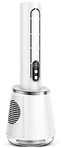 Ventilador Moderno sin Hojas para refrigeración con Hielo, Mesa de Oficina y hogar, eléctrico, Columna silenciosa, Torre, 5 velocidades de Viento, circulación de Aire con oscilació