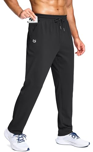 G Gradual Men's Fleece Lined Pants with Zipper Pocket Winter Warm Athletic Joggers Sweatpants for Men Workout Running Gym(Black,S)