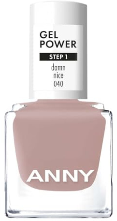 ANNY Gel Power Nail Polish – Gel-Farb-Nagellack ohne UV-Lampe, brillanter Glanz & bis zu 12 Tage Halt, splitter- & kratzresistent, Farbe: Damn Nice - Sanftes Taupebeige – 8 ml