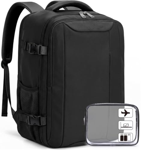 Xkdoai for Ryanair Cabin Bags 40x30x20,Backpack with TSA Approved Clear Bag | Underseat Travel Bag Womens, Dedicated 14 Laptop Compartment, Separate Wet Pocket, Anti Theft Carry-ons Hand Luggage Bag
