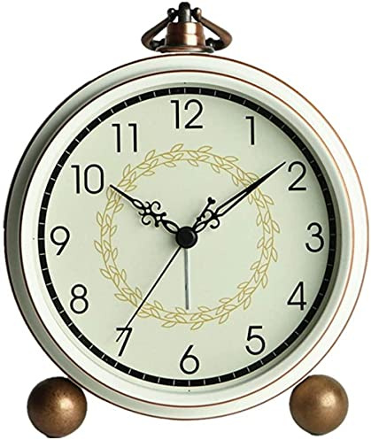 Reloj de Escritorio, Reloj de Chimenea, Reloj Despertador silencioso Creativo de Moda Retro, Reloj de Noche para Dormitorio de Estudiantes, Reloj de Mesa p