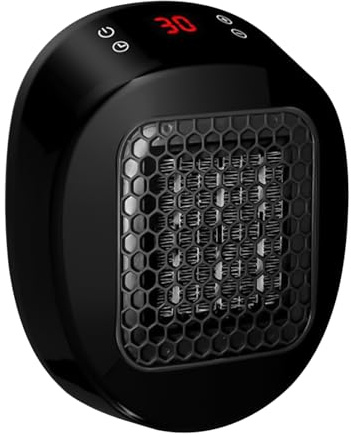 Radiatore supplementare | Riscaldatore in ceramica da collegare con display a LED, Radiatore elettrico su presa a parete, per bagno, camera da letto, casa, dormitorio, ufficio, camper, studenti