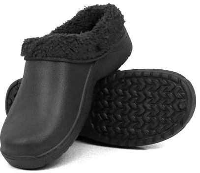 COZSERIES Zuecos Hombre Invierno Forrados Interior Exterior Cálidos Cómodos Antideslizantes Goma Ligera Resistentes Fáciles Limpiar Diseño Moderno Diario Casa Regalo Hecho En España MT NEGRO-42
