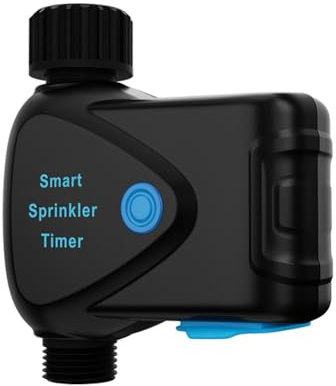 Gettimore Smart Sprinkler Timer mit integriertem Wasserzähler, 3/4 Zoll, IP65 wasserdicht, für TUYA Smart App Control, Bluetooth 5.0, IEEE 802.11b/g/n, 2,4 GHz