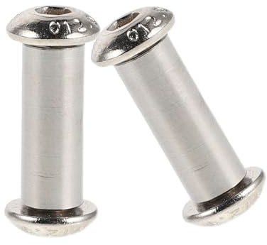TOYANDONA Pasadores para Mangos de Cuchillo de Cocina de Acero Inoxidable Cabeza Redonda, Tornillos Remachables Plateados para Fijación Segura, Pack de 2 Piezas