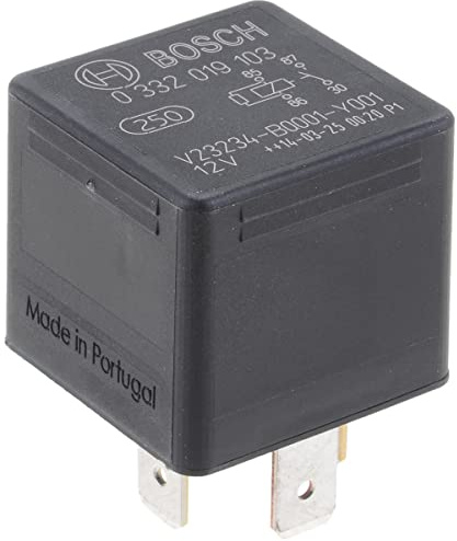 Bosch 0332019103 Mini-Relais 12V 30A, IP5K4, Betriebstemperatur von -40° bis 100°, Schließer-Relais, 5 Pins