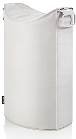 blomus -FRISCO- Wäschesammler Sand, 65 Liter, mit zwei praktischen Tragegriffen, hochwertige Kunstfaser, trendiges Design, moderner Wäschekorb (H / B / T: 70 x 45 x 28 cm, Farbe: Sand, 65382)