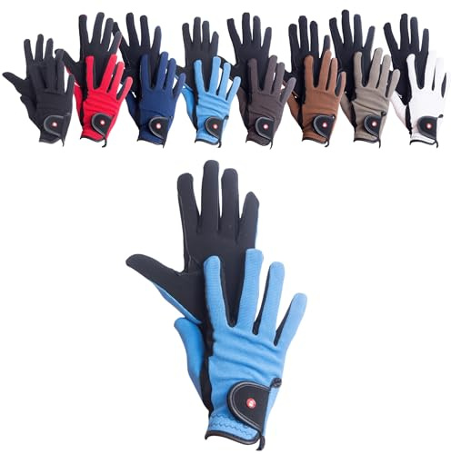 RL24 - Reithandschuhe Damen, Herren & Kinder Professional | Handschuhe zum Reiten – Reiterhandschuhe mit Nubuk Magic-Lederimitat – rutschfest & atmungsaktiv – viele Größen