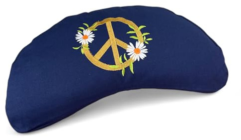 maylow Yoga mit Herz® Hochwertiges Yogakissen Shivaya Halbmond Bezug waschbar Innenkissen gefüllt mit Bio-Dinkelspelzen