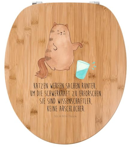 Mr. & Mrs. Panda Motiv WC Sitz Katze Wasserglas - Geschenk, Katzenmotiv, WC-Sitz, Katzen, Klodeckel, Klobrille, Toilette, Toilettendeckel,