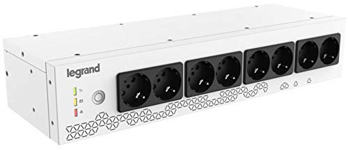 LEGRAND, 19 Rack PDU mit integr. USV-Anlage, 800VA - 480W, 1-phasig 230V mit 8 facher Schuko Steckdosenleiste für 19-Zoll Racks / Netzverteilerschränken, Überbrückungszeit bis max. 15 Minuten, 310332